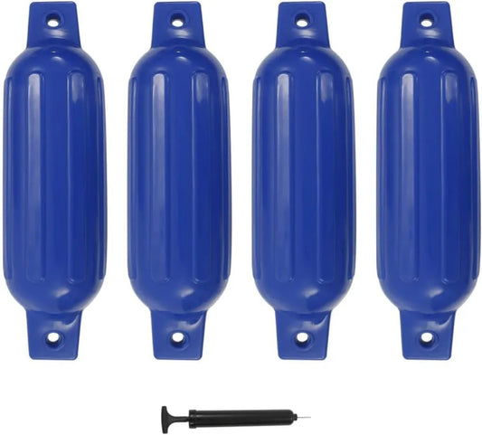 4er Set Bootsfender PVC Blau 41 x 11,5 cm inkl. Pumpe – Ideal für Yachten und Boote